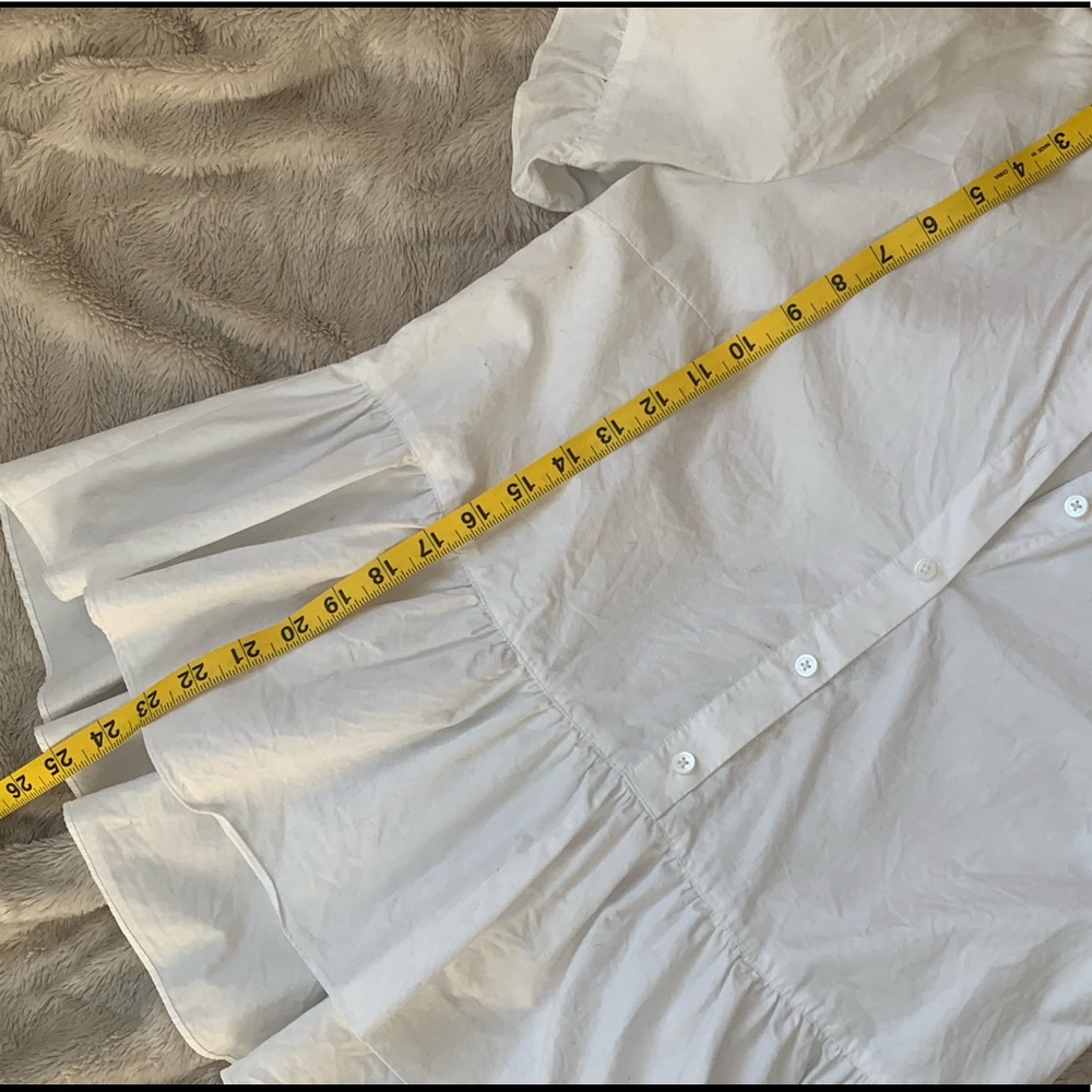 MADEWELL Studio Ruffle Hem Top in White - Picture 4 of 8